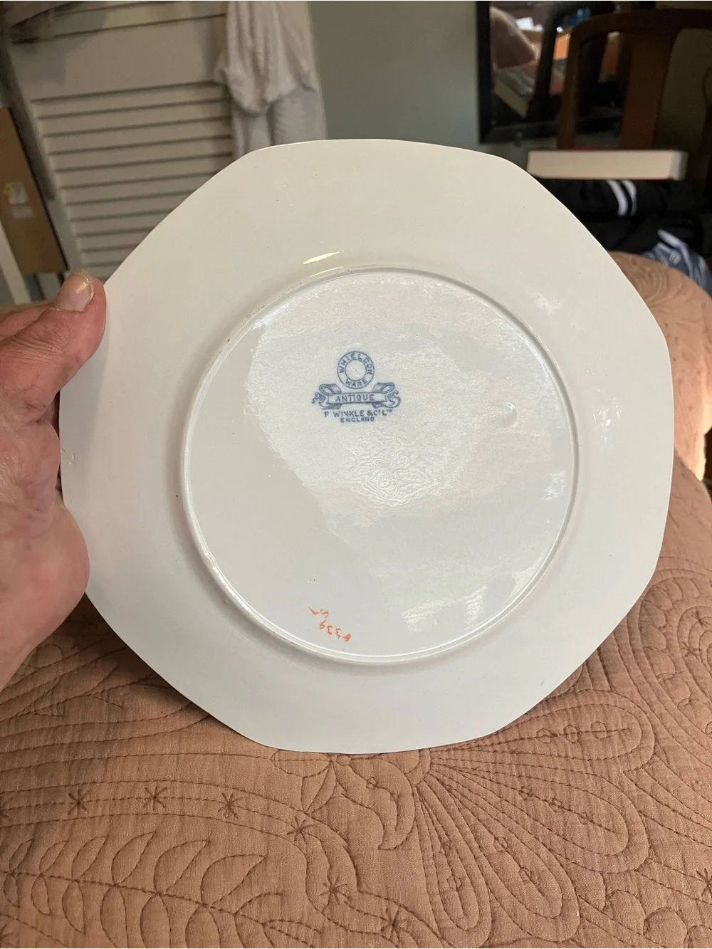 Vintage F. Winkle and Co Whieldon Ware 8 Sided Plate